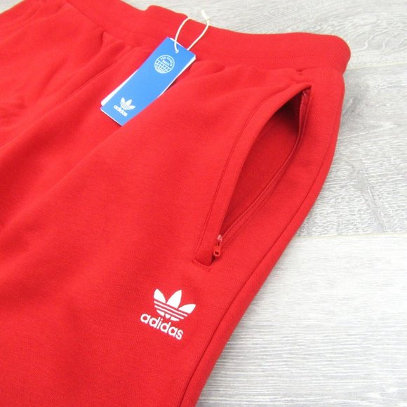Adidas Originals Essentials Fleece Pants Mens Size XL Slim Fit Red NEW - Picture 4 of 13